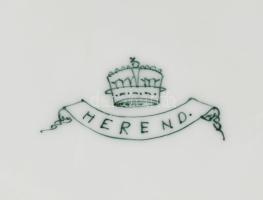 cca 1880 Herendi Waldstein mintás bonbonier, pótolt sérült fedővel, m: 9 cm