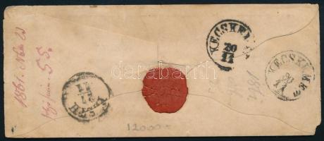 1861 10kr levélen "RAAB" - "KECSKEMÉT"