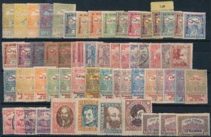 Magyar bélyegek teljes sorokkal az 1910-es, 1920-as évekből, stecklapon