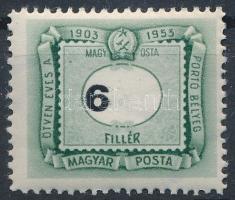 1953 50 éves a magyar portóbélyeg 6f elcsúszott értékszámmal