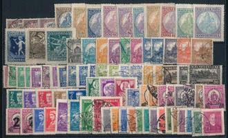 Magyar bélyegek teljes sorokkal az 1930-as, 1940-es évekből, stecklapon