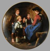 Lilien osztrák gyűjtői porcelán dísztányér, Franz von Defregger (1835-1921) festőművész képének mint...