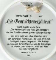 Lilien osztrák gyűjtői porcelán dísztányér, Franz von Defregger (1835-1921) festőművész képének mint...