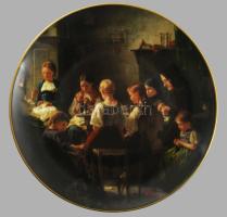 Hutschenreuter gyűjtői porcelán dísztányér, Benjamin Dautier festőművész képének mintájával ("A...