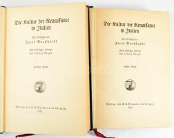 Jacob Burchhardt: Die Kultur der Renaissance in Italien I-II Bände. Leipzig, 1913, E. A. Seemann, XX...