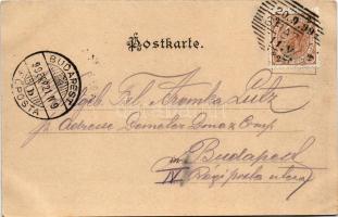 1899 Graz (Steiermark), Jacomini Platz / square, trams, market. Senefelder (EK)