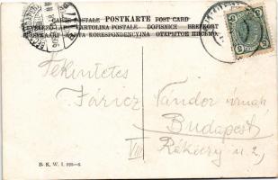 1905 Bowling humour. B.K.W.I. 925-6. s: Schönpflug + "BÉCS - BUDAPEST 117. SZ." vasúti moz...