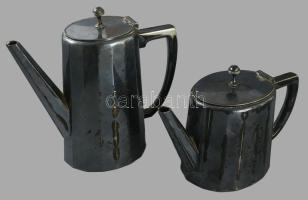cca 1930 Orivit art deco 4 részes ezüstözött szervírozó szett, jelzett, kis kopással, m: 21 cm alatt