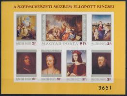 1984 Festmény (XXII.) - A Szépművészeti Múzeum ellopott kincsei vágott blokk (7.000)