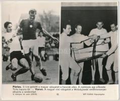 cca 1960-1965 Magyarország-Franciaország (3:1) labdarúgó-mérkőzés Párizsban / A magyar vívó válogato...