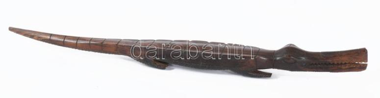 5 db ébenfa, levélélnyitó, figurális afrikai faragások. 30-32 cm