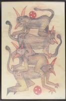 ef.Zámbó (efZámbó) István (1950-): Ördöglétra, 2004. Egyedi beavatkozású print (ebp) kísérleti nyoma...