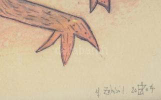 ef.Zámbó (efZámbó) István (1950-): Ördöglétra, 2004. Egyedi beavatkozású print (ebp) kísérleti nyoma...