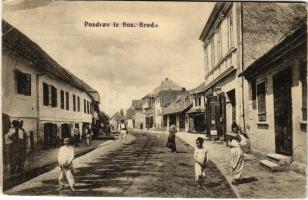 1912 Brod, Bosanski Brod; street view, folklore, shop of Deutsch (EB)