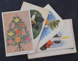 51 db MODERN karácsonyi grafikai üdvözlő képeslap / 51 modern graphic Christmas greeting postcards