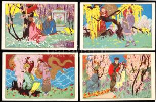 4 db Gobbi művészlap / 4 Gobbi artist signed cards