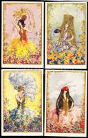 4 db Busi művészlap / 4 Busi artist signed cards