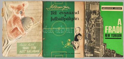 3 db Ferencváros (FTC) témájú könyv: Mészáros József: A Fradi New Yorkban.; Schlosser Imre: Fél évsz...