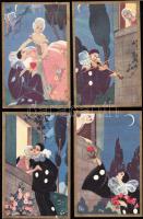 4 db Chiostri művészlap / 4 Chiostri  cards