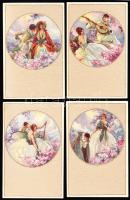 4 db Corbella művészlap / 4 Corbella artist signed cards