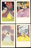 4 db Gobbi művészlap / 4 Gobbi artist signed cards