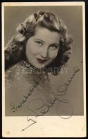 Kelly Anna (1919-1965) énekesnő autográf aláírása az őt ábrázoló fotólapon