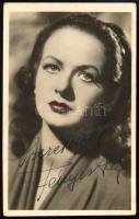 Fényes Alice (Aliz) (1918-2007) színésznő autográf aláírása az őt ábrázoló fotólapon