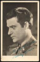 Sárdy János (1907-1969) színész és operaéneke aláírása az őt ábrázoló fotólapon