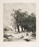 2 tájkép metszet ca 1860. Stephan Vöscher: Alpok (Aus dem Alpen). Acélmetszet, jelzett 29x21 cm Nagy...