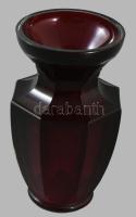 Antik bíborpácolt váza, alján Atelier Hoffmann jelzéssel, minimális kopottsággal, m: 13 cm