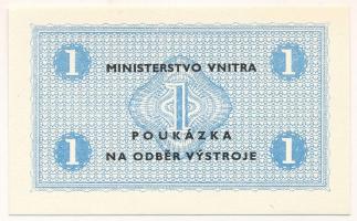 Csehszlovákia DN 1K (felszerelésgyűjtési utalvány) T:UNC
Czechslovakia ND 1 Koruna (voucher for equ...