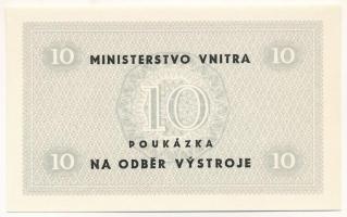 Csehszlovákia DN 10K (felszerelésgyűjtési utalvány) T:UNC
Czechslovakia ND 10 Koruna (voucher for e...