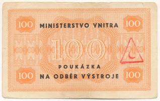 Csehszlovákia DN 100K (felszerelésgyűjtési utalvány) "C" felülbélyegzéssel T:F kis beszaka...