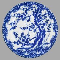 Japán cseresznyevirág mintás vékonyporcelán tál készlet, jelzett, 6 darab, hibátlan, d: 16 cm