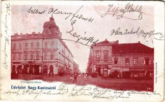 1899 Nagykanizsa, Csengery utca, Kilik Béla üzlete. Fischel kiadása (kopott élek / worn edges)