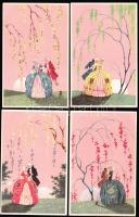 4 db Colombo nem jelzett művészlap / 4 Colombo not signed artist signed cards