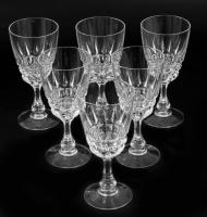 Ólomkristály talpas pohár garnitúra, 6 darab, hibátlan, m: 15 cm
