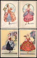 4 db nem jelzett olasz művészlap / 4 Italian not signed artist cards