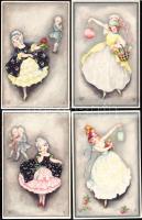 4 db HP jelzésű olasz művészlap / 4 Italian HP signed artist signed cards