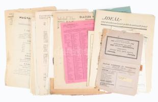 cca 1925-1945 Vegyes fejléces számlák, üzleti levelek, összesen kb. 40 db