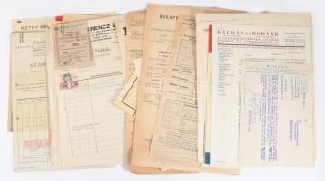 cca 1925-1950 Vegyes fejléces számlák, üzleti levelek, összesen kb. 40 db