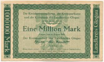 Német Birodalom 1923. Weimari Köztársaság / Glogau 1.000.000M T:F erős papír
German Empire / Weimar...