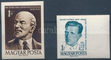 1961 Arcképek III. Kilián György + Lenin vágott bélyeg