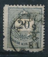 1881 Színesszámú 20kr 11 1/2 : 13 fogazással (28.000)