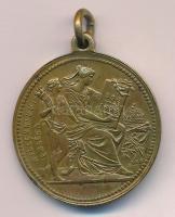 1896. "Milleniumi emlék / I. Ferencz József" kétoldalas bronz emlékérem füllel (30mm) T:AU