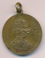 1896. "Milleniumi emlék / I. Ferencz József" kétoldalas bronz emlékérem füllel (30mm) T:AU