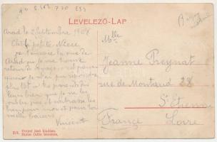 1908 Arad, Rónai A. János Központi szállodája, emeletes autóbusz Neumann M., Scherer Lajos üzletének...