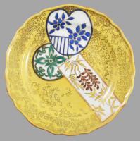 Meissen antik dísztál, jelzett, kardos jelzés, d: 17,5 cm