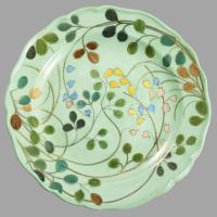 Meissen antik dísztál, jelzett, kardos jelzés, d: 17,5 cm