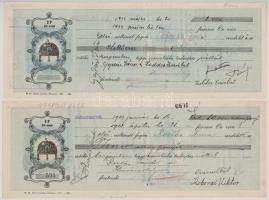 1872-1942. Hódmezővásárhely 22db kitöltött váltó T:VF-F